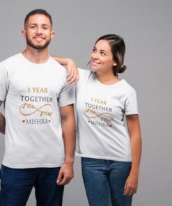 Personalised Couple T-Shirts for Anniversary - Anniversary Gifts for Couples