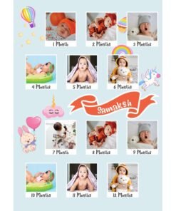Personalized Baby First Year Photo Collage Wall Frames - First Year Birthday Gifts for Baby Boy or Baby Girl