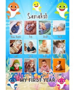 Alternative view of Personalized Baby First Year Photo Collage Wall Frames - First Year Birthday Gifts for Baby Boy or Baby Girl