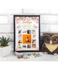 Personalized Baby First Year Photo Collage Wall Frames - First Year Birthday Gifts for Baby Boy or Baby Girl