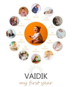 Alternative view of Personalized Baby First Year Photo Collage Wall Frames - First Year Birthday Gifts for Baby Boy or Baby Girl