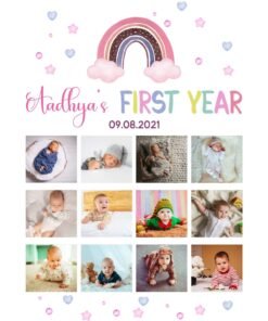 Alternative view of Personalized Baby First Year Photo Collage Wall Frames - First Year Birthday Gifts for Baby Boy or Baby Girl