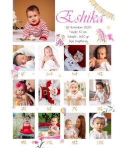 Alternative view of Personalized Baby First Year Photo Collage Wall Frames - First Year Birthday Gifts for Baby Boy or Baby Girl