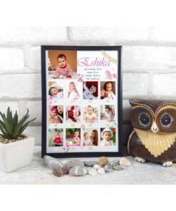 Personalized Baby First Year Photo Collage Wall Frames - First Year Birthday Gifts for Baby Boy or Baby Girl