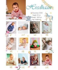 Alternative view of Personalized Baby First Year Photo Collage Wall Frames - First Year Birthday Gifts for Baby Boy or Baby Girl