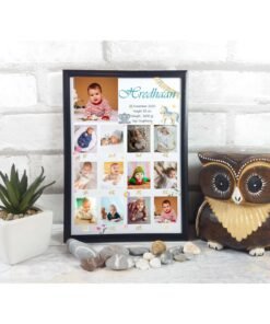 Personalized Baby First Year Photo Collage Wall Frames - First Year Birthday Gifts for Baby Boy or Baby Girl