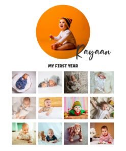 Alternative view of Personalized Baby First Year Photo Collage Wall Frames - First Year Birthday Gifts for Baby Boy or Baby Girl