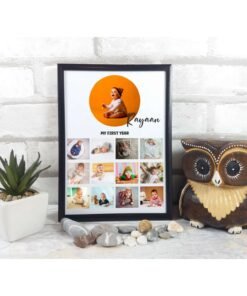 Personalized Baby First Year Photo Collage Wall Frames - First Year Birthday Gifts for Baby Boy or Baby Girl