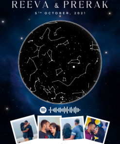 Alternative view of Couples Personalised Star Map Frames - Anniversary Gifts for Him & Her - Personalised Home Decor