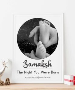 Alternative view of Personlaised Star Map Wall Frame Gift for Birthday for Baby & Kids and Him & Her