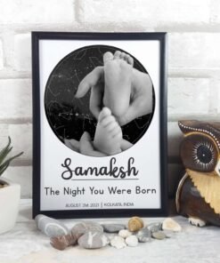 Personlaised Star Map Wall Frame Gift for Birthday for Baby & Kids and Him & Her