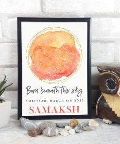 Alternative view of Personlaised Star Map Wall Frame Gift for Birthday for Baby & Kids and Him & Her