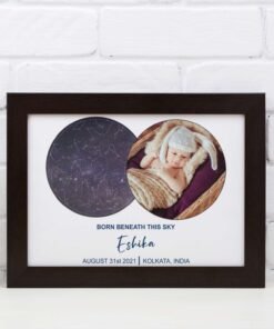 Personlaised Star Map Wall Frame Gift for Birthday for Baby & Kids and Him & Her
