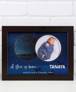 Personlaised Star Map Wall Frame Gift for Birthday for Baby & Kids and Him & Her