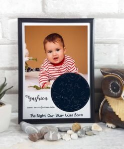 Alternative view of Personlaised Star Map Wall Frame Gift for Birthday for Baby & Kids and Him & Her