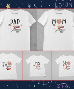 Alternative view of Kids Birthday Family T-Shirts - Space Theme