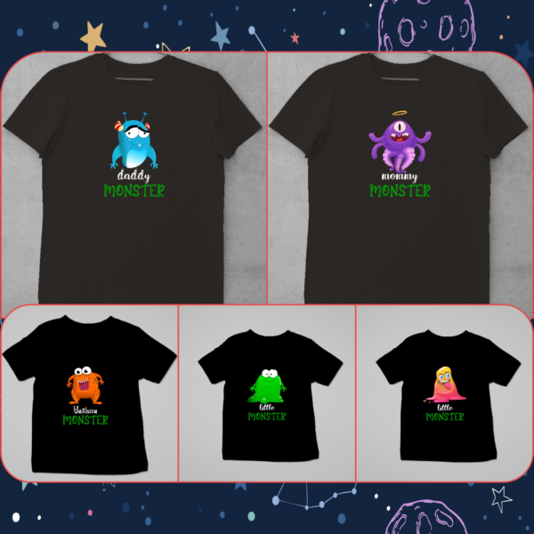 Alternative view of Kids Birthday Family T-Shirts - Monster Theme