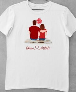 Personalised Couple T-Shirts for Pre-Wedding Photoshoots & Anniversary - Couple Avatar T-Shirts