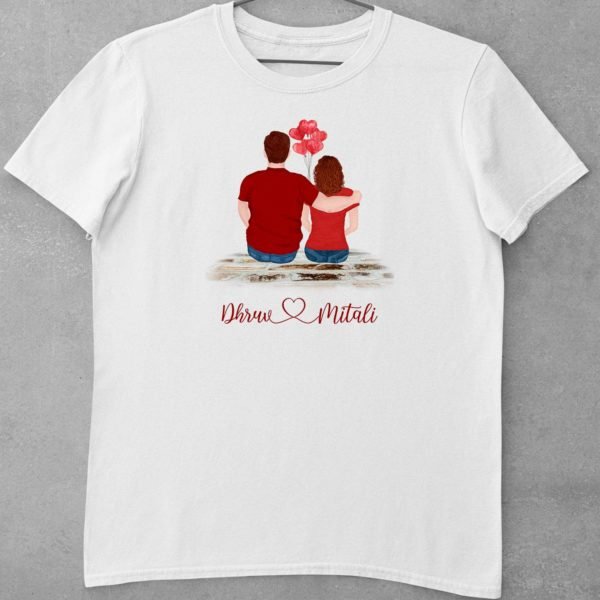 Personalised Couple T-Shirts for Pre-Wedding Photoshoots & Anniversary - Couple Avatar T-Shirts