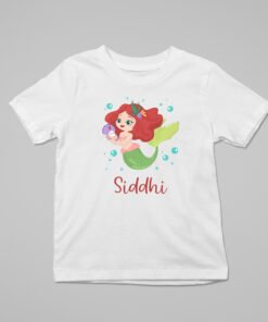 Kids Custom Birthday T-Shirts -Mermaid Theme T-Shirts