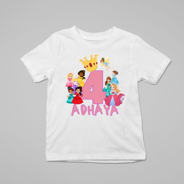 Kids Custom Birthday T-Shirts -Princess Theme T-Shirts