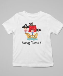 Kids Custom Birthday T-Shirts -Pirate Theme T-Shirts