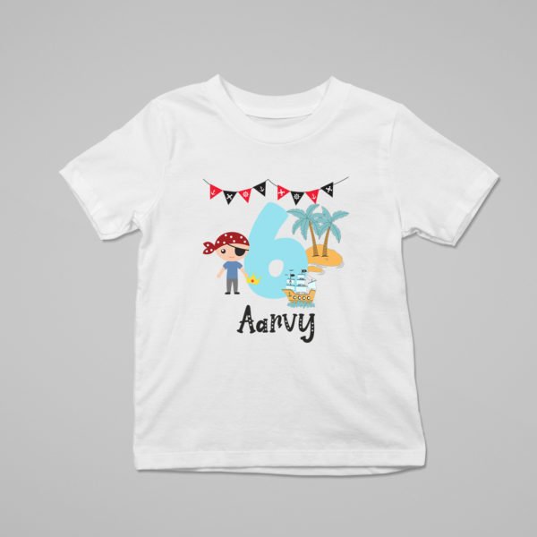 Kids Custom Birthday T-Shirts -Pirate Theme T-Shirts