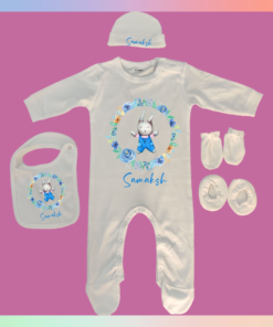 Personalised Baby Names Rompers Set - Coming Home Gift - Naming Ceremony Gift for Newborn Baby Boy or Baby Girl