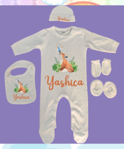 Personalised Baby Names Rompers Set - Coming Home Gift - Naming Ceremony Gift for Newborn Baby Boy or Baby Girl