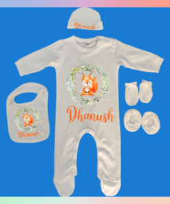 Personalised Baby Names Rompers Set - Coming Home Gift - Naming Ceremony Gift for Newborn Baby Boy or Baby Girl