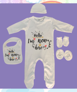 Personalised Baby Names Rompers Set - Coming Home Gift - Naming Ceremony Gift for Newborn Baby Boy or Baby Girl