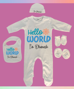 Personalised Baby Names Rompers Set - Coming Home Gift - Naming Ceremony Gift for Newborn Baby Boy or Baby Girl
