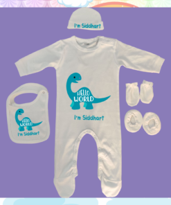 Personalised Baby Names Rompers Set - Coming Home Gift - Naming Ceremony Gift for Newborn Baby Boy or Baby Girl