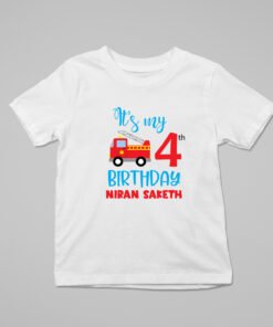 Kids Custom Birthday T-Shirts -Car Theme T-Shirts