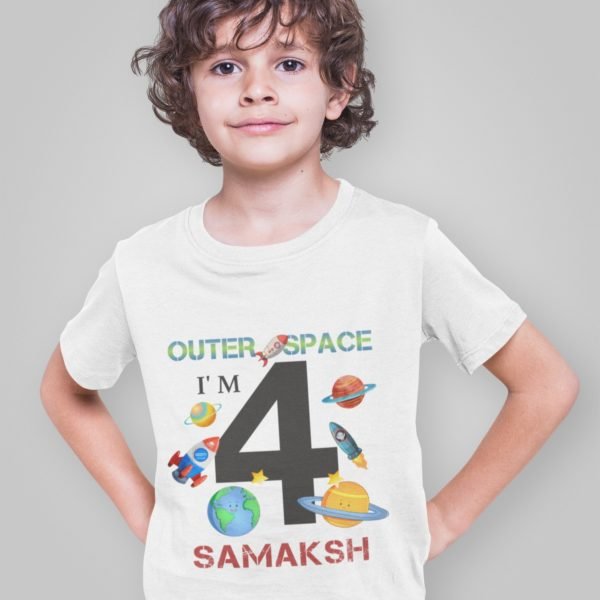 Kids Custom Birthday T-Shirts -Space Theme T-Shirts