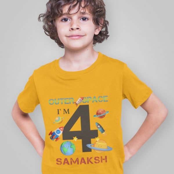 Alternative view of Kids Custom Birthday T-Shirts -Space Theme T-Shirts