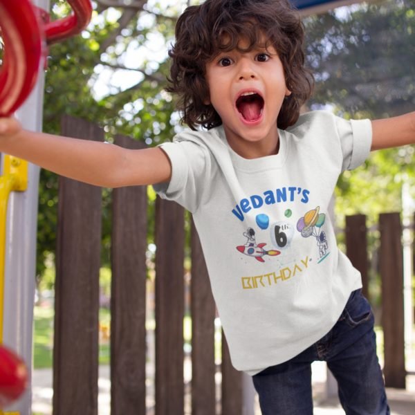 Alternative view of Kids Custom Birthday T-Shirts -Space Theme T-Shirts