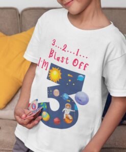 Kids Custom Birthday T-Shirts -Space Theme T-Shirts