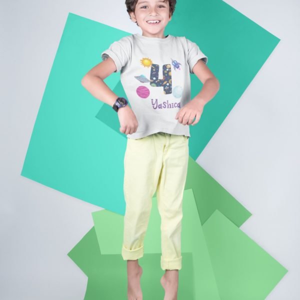 Alternative view of Kids Custom Birthday T-Shirts -Space Theme T-Shirts