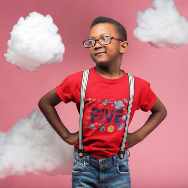 Kids Custom Birthday T-Shirts -Space Theme T-Shirts