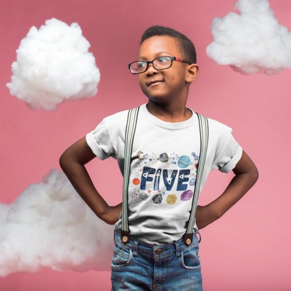 Alternative view of Kids Custom Birthday T-Shirts -Space Theme T-Shirts