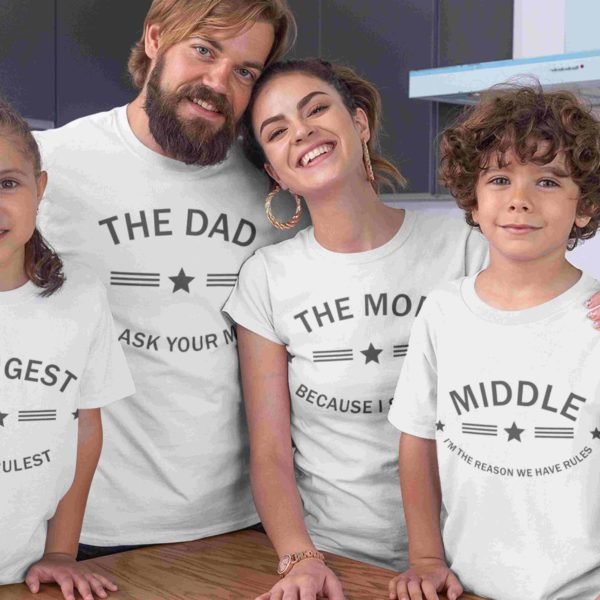 Personalised Family Group T-Shirts - Family Matching T-Shirts