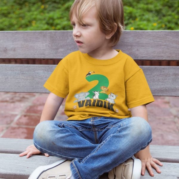 Alternative view of Kids Custom Birthday T-Shirts -Jungle Theme T-Shirts