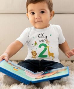 Personalized jungle-theme birthday T-shirt for kids