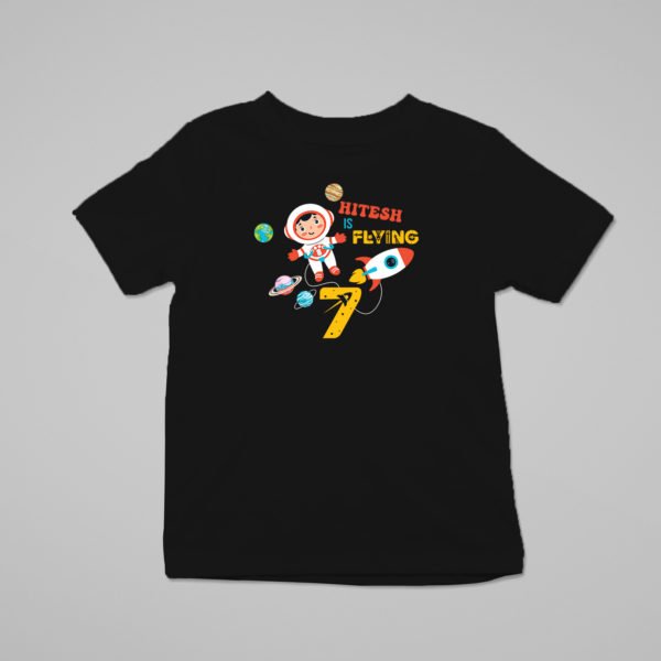 Alternative view of Kids Custom Birthday T-Shirts -Space Theme T-Shirts