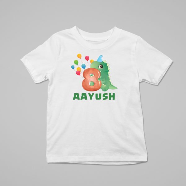 Alternative view of Kids Custom Birthday T-Shirts -Dinosaur Theme T-Shirts