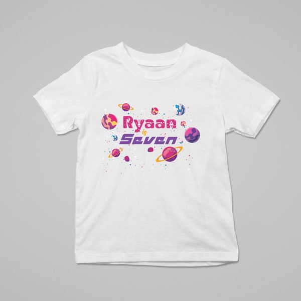 Alternative view of Kids Custom Birthday T-Shirts -Space Theme T-Shirts