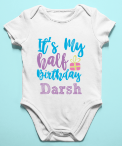 Alternative view of Personalized Half-Birthday Baby Romper