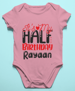 Alternative view of Personalized Half-Birthday Baby Romper