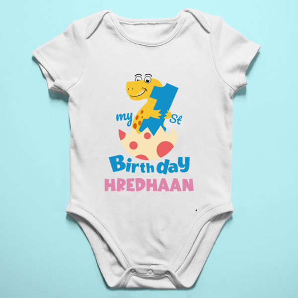 Alternative view of Personalized First Birthday Baby Rompers/T-Shirts